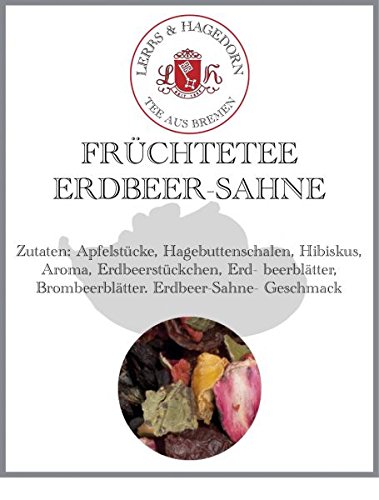 Lerbs & Hagedorn, Früchtetee Erdbeer-Sahne | Erdbeere, Sahne 2kg Ca. (162 Liter) Apfelstücke, Hagebuttenschalen, Hibiskus von Lerbs & Hagedorn