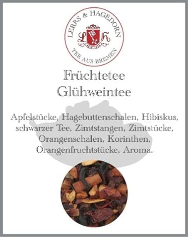 Lerbs & Hagedorn, Früchtetee Glühweintee | 250g (ca.18 Liter) Apfelstücke, Hagebuttenschalen, Hibiskus, schwarzer Tee von Lerbs & Hagedorn