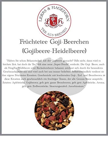 Lerbs & Hagedorn, Früchtetee Goji Beerchen | Fruchtiger Traum 1kg (ca. 81 Liter) Mit Apfelstücken, Brombeeren, Erdbeeren von Lerbs & Hagedorn