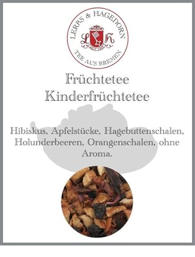 Lerbs & Hagedorn, Früchtetee Kinderfrüchtetee | 250g (ca.18 Liter) Hibiskus, Apfelstücke, Hagebuttenschalen, Holunderbeeren von Lerbs & Hagedorn