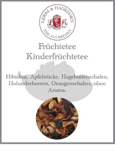 Lerbs & Hagedorn, Früchtetee Kinderfrüchtetee | 250g (ca.18 Liter) Hibiskus, Apfelstücke, Hagebuttenschalen, Holunderbeeren von Lerbs & Hagedorn