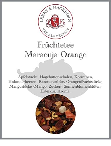 Lerbs & Hagedorn, Früchtetee Maracuja Orange | 250g (Ca. 20 Liter) Hagebuttenschalen, Korinthen, Holunderbeeren von Lerbs & Hagedorn