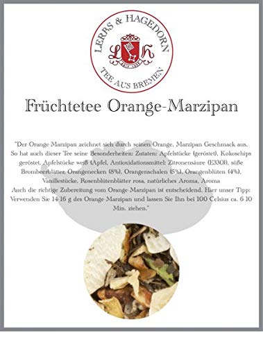 Lerbs & Hagedorn, Früchtetee Orange-Marzipan | Orange, Marzipan 2kg Ca. (162 Liter) Apfelstücke, Kokoschips, Apfelstücke Weiß von Lerbs & Hagedorn