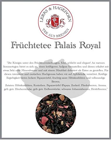 Lerbs & Hagedorn, Früchtetee Palais Royal | Papaya Hibiskus Beeren 1kg (ca. 81 Liter) Mit Hibiskusblüten, Korinthen, Papaya, Fliederbeeren von Lerbs & Hagedorn