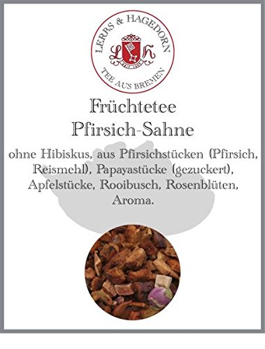 Lerbs & Hagedorn, Früchtetee Pfirsich Sahne | 1kg (ca. 50 Liter) ohne Hibiskus, aus Pfirsichstücken von Lerbs & Hagedorn