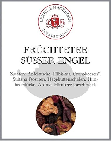 Lerbs & Hagedorn, Früchtetee Süsser Engel | Himbeere 2kg Ca. (162 Liter) Apfelstücke (Geröstet), Hibiskus, Sultana Rosinen von Lerbs & Hagedorn