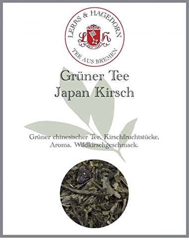 Lerbs & Hagedorn, Grüner Tee Japan Kirsch 1kg | Wildkirschgeschmack 1kg (Ca. 81 Liter) Kirschfruchtstücke von Lerbs & Hagedorn