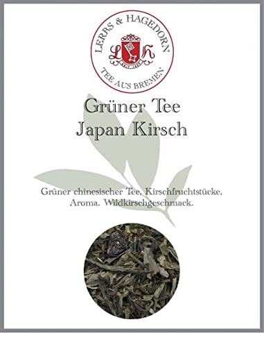 Lerbs & Hagedorn, Grüner Tee Japan Kirsch | Wildkirschgeschmack 250g (Ca. 20 Liter) Kirschfruchtstücke von Lerbs & Hagedorn