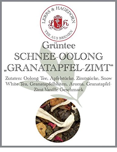 Lerbs & Hagedorn, Grüner Tee Schnee-Oolong Granatapfel-Zimt | Granatapfel, Zimt, Vanille 2kg Ca. (162 Liter) von Lerbs & Hagedorn