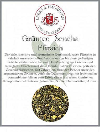 Lerbs & Hagedorn, Grüntee Sencha Pfirsich | Süß Intensive Note 1kg (ca. 81 Liter) Mit Sonnenblumenblüten von Lerbs & Hagedorn