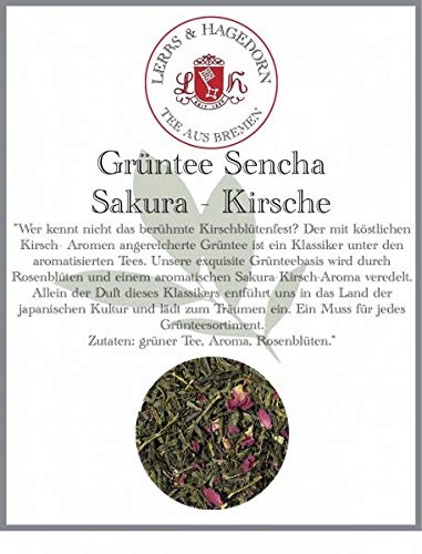 Lerbs & Hagedorn, Grüntee Sencha Sakura | Kirsch Note 1kg (ca. 81 Liter) Mit Rosenblüten von Lerbs & Hagedorn