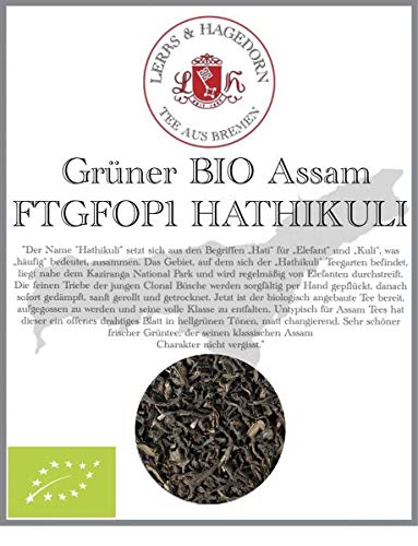 Lerbs & Hagedorn, Grüner Tee Bio Assam FTGFOP1 Hathikuli | 1kg (ca. 81 Liter) First Flush Tippy Golden Flowery Orange Pekoe von Lerbs & Hagedorn