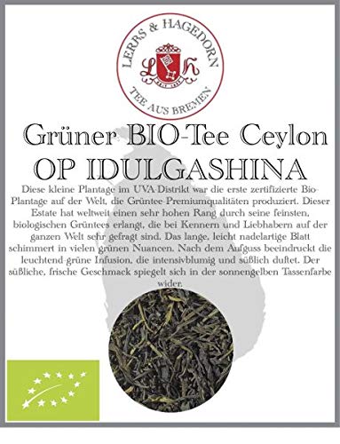 Lerbs & Hagedorn, Grüner Tee Bio Ceylon OP Idulgashina |Süßlich Frisch 1kg (ca. 81 Liter) Orange Pekoe von Lerbs & Hagedorn