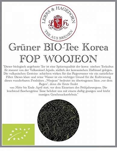 Lerbs & Hagedorn, Grüner Tee Bio Korea FOP Woojeon |Durftig Grasig Leicht Nussig 1kg (ca. 81 Liter) Flowery Orange Pekoe von Lerbs & Hagedorn