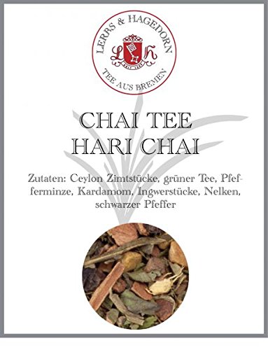 Lerbs & Hagedorn, Chaitee Hari Chai | Zimtig, Würzig, Grüner Tee, Minzig 2kg Ca. (162 Liter) Zimtstücke, Grüner Tee, Pfefferminze, Kardamom-Saat von Lerbs & Hagedorn