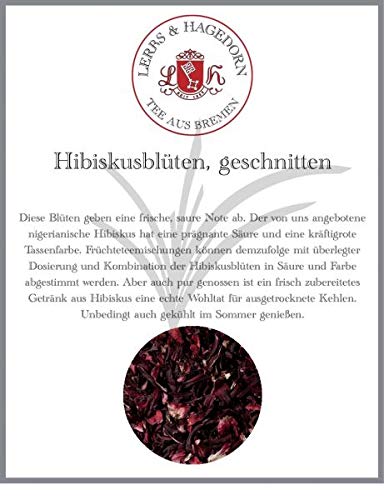 Lerbs & Hagedorn, Hibiskusblüten geschnitten | Frische Saure Note 1kg (ca. 81 Liter) Hibiskusblüten von Lerbs & Hagedorn