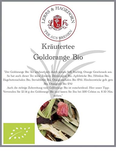 Lerbs & Hagedorn, Kräutertee Goldorange Bio | Süß, Fruchtig, Orange 1kg Ca. (81 Liter) Zitronengras Bio, Apfelstücke Bio, Hibiskus Bio Lerbs & Hagedorn, Kräutertee Goldorange Bio | Süß, Fruchtig, Orange 1kg Ca. (81 Liter) Zitronengras Bio, Apfelstücke Bio, Hibiskus Bio von Lerbs & Hagedorn