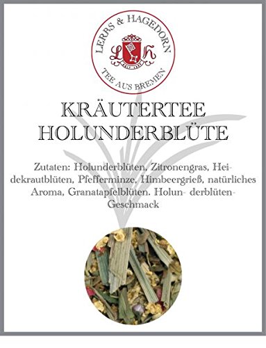 Lerbs & Hagedorn, Kräutertee Holunderblüte | Holunder 1kg Ca. (81 Liter) Holunderblüten (54%), Zitronengras, Pfefferminze von Lerbs & Hagedorn