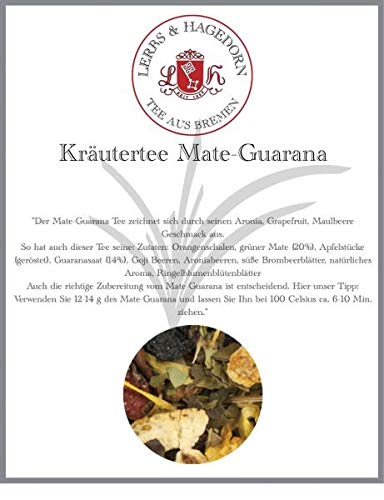 Lerbs & Hagedorn, Kräutertee Mate-Guarana | Aronia, Grapefruit, Maulbeere 2kg Ca. (162 Liter) Orangenschalen, Grüner Mate, Apfelstücke von Lerbs & Hagedorn