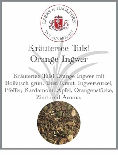 Lerbs & Hagedorn, Kräutertee Orange Ingwer | 250g (ca. 21 Liter) Ingwerwurzel, Pfeffer, Kardamom, Apfel, Orangenstücke, Zimt von Lerbs & Hagedorn