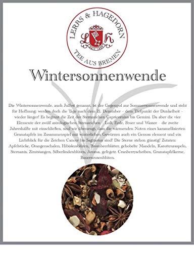 Lerbs & Hagedorn, Kräutertee Wintersonnenwende | Karamellisierter Granatapfel 1kg (ca. 81 Liter) Mit Apfel, Orangen, Hibiskusblüten, Mandeln von Lerbs & Hagedorn