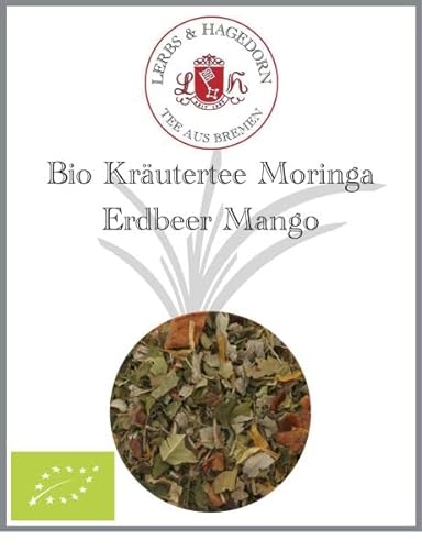 Lerbs & Hagedorn, Bio Kräutertee Moringa Erdbeer Mango | 250g (Ca. 20 Liter) Moringablättern, Brombeerblättern, Hagebuttenschalen von Lerbs & Hagedorn