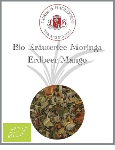 Lerbs & Hagedorn, Bio Kräutertee Moringa Erdbeer Mango | 250g (Ca. 20 Liter) Moringablättern, Brombeerblättern, Hagebuttenschalen von Lerbs & Hagedorn