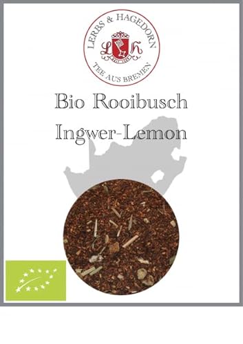 Lerbs & Hagedorn, Bio Rooibusch Ingwer-Lemon | 1kg (Ca. 81 Liter) Zitronenschalen, Ingwerstücken, Lemongras von Lerbs & Hagedorn