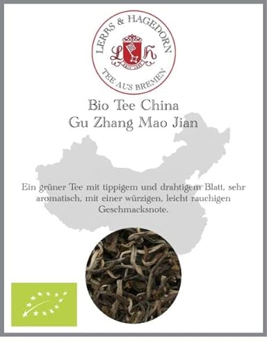 Lerbs & Hagedorn, Bio Tee China Gu Zhang Mao Jian |Aromatisch, Würtzig, Feinrauchig 1kg (ca. 81 Liter) Grüner Tee, Tippig, Dahtiges Blatt von Lerbs & Hagedorn