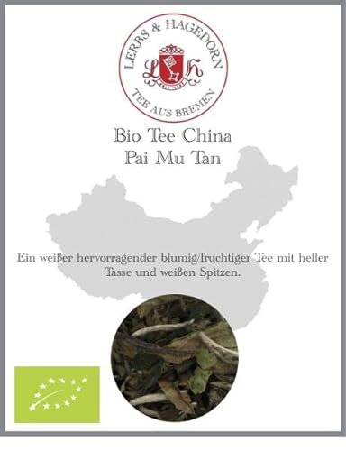 Lerbs & Hagedorn, Bio Tee China Pai Mu Tan |Blumig, Fruchtig 250g (ca. 20 Liter) Helle Tasse, Weiße Spitzen von Lerbs & Hagedorn