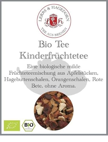 Lerbs & Hagedorn, Bio Tee Kinderfrüchtetee |Fruchtig, 250g (ca. 20 Liter) Apfelstücke, Hagebuttenschalen, Orangenschalen von Lerbs & Hagedorn