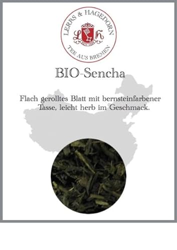 Lerbs & Hagedorn, China Bio Sencha Tee| Leicht Herber Geschmack 250g (ca. 21 Liter) Bernsteinfarbene Tasse von Lerbs & Hagedorn