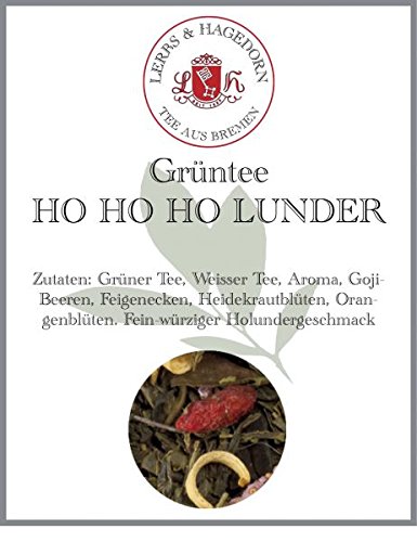 Lerbs & Hagedorn, Grüner Tee Ho Ho Ho LUnder | Weihnachtlich, Holunder 2kg Ca. (162 Liter) von Lerbs & Hagedorn