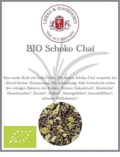 Lerbs & Hagedorn, Kräutertee Schoko Chai BIO | Schokoladig Würzig 1kg (ca. 81 Liter) Mit Kakaobruch, Zimt, Honeybushtee, Fenchel, Nelken von Lerbs & Hagedorn