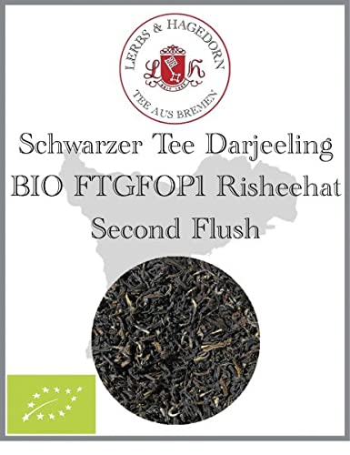 Lerbs & Hagedorn, Schwarzer Tee Darjeeling BIO FTGFOP1 Risheehat Second Flush | Würzig mit Muskatel-Note1kg (ca. 81 Liter) Fine Tippy Golden Flowery Orange Pekoe von Lerbs & Hagedorn