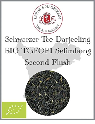 Lerbs & Hagedorn, Schwarzer Tee Darjeeling BIO Soom TGBOP First Flush |Frisch Vollmundigen 1kg (ca. 81 Liter) Tippy Golden Broken Orange Pekoe von Lerbs und Hagedorn