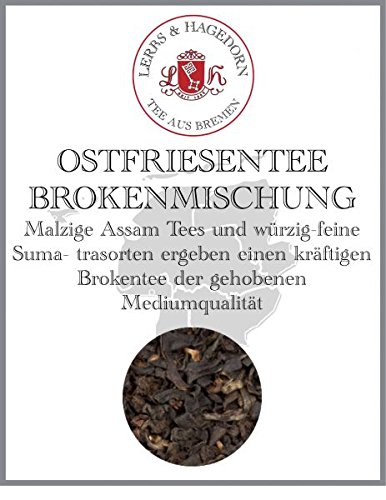 Lerbs & Hagedorn, Schwarztee Mischung Ostfriesen Tee Broken | Kräftig, Malzig, Würzig 2kg Ca. (162 Liter) von Lerbs & Hagedorn