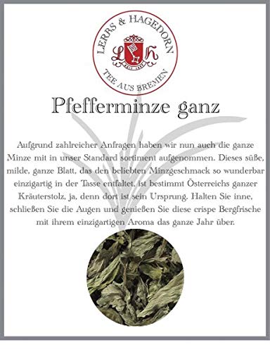 Lerbs & Hagedorn, Pfefferminze ganz | 1kg (ca. 81 Liter) Pfefferminze von Lerbs & Hagedorn