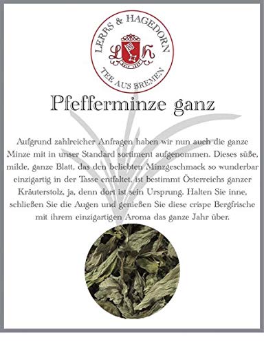 Lerbs & Hagedorn, Pfefferminze ganz | 1kg (ca. 81 Liter) Pfefferminze von Lerbs & Hagedorn