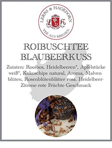 Lerbs & Hagedorn, Rooibostee Blaubeerkuss | Heidelbeer, Zitrone, Rote Früchte 2kg Ca. (162 Liter) Rooibos, Heidelbeeren von Lerbs & Hagedorn