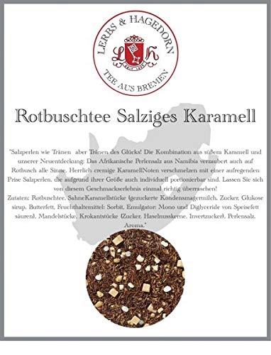 Lerbs & Hagedorn, Roibuschtee Salziges Karamell | Salzig Cremig 1kg (ca. 81 Liter) Mit Karamellstücken, Mandelstücken, Krokantstücken von Lerbs & Hagedorn