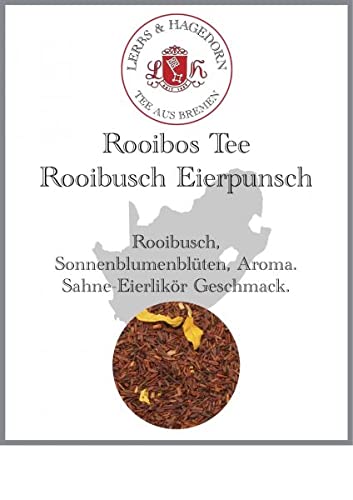 Lerbs & Hagedorn, Rooibos Tee Rooibusch Eierpunsch | Sahne-Eierlikör Geschmack 250g (Ca. 20 Liter) Sonnenblumenblüten von Lerbs & Hagedorn