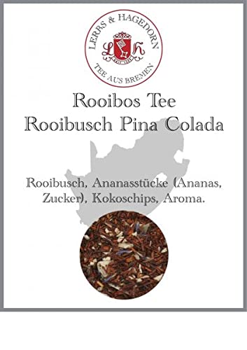 Lerbs & Hagedorn, Rooibos Tee Rooibusch Pina Colada | 250g (Ca. 20 Liter) Ananasstücke, Kokoschips von Lerbs & Hagedorn