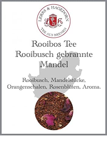 Lerbs & Hagedorn, Rooibos Tee Rooibusch gebrannte Mandel | 250g (Ca. 20 Liter) Mandelstücke, Orangenschalen von Lerbs & Hagedorn