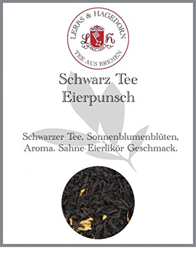 Lerbs & Hagedorn, Schwarz Tee Eierpunsch | Sahne-Eierlikör Geschmack 1kg (Ca. 81 Liter) Sonnenblumenblüten von Lerbs & Hagedorn