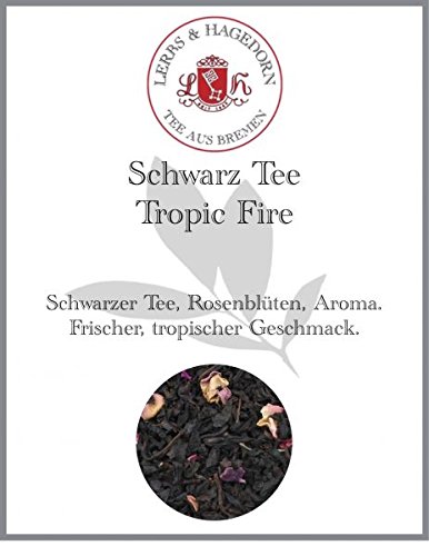 Lerbs & Hagedorn, Schwarz Tee Tropic Fire | tropischer Geschmack 1kg (Ca. 81 Liter) Rosenblüten von Lerbs & Hagedorn