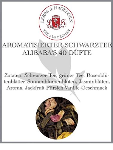 Lerbs & Hagedorn, Schwarzer Tee Alibabas 40 Düfte ® | Jackfruit, Pfirsich, Vanille 2kg Ca. (162 Liter) Mischung Aus Grünem Und Schwarzem Tee von Lerbs & Hagedorn Bremen