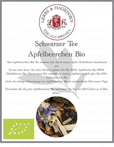 Schwarzer Tee Apfelbeerchen Bio 1 KG von Lerbs & Hagedorn