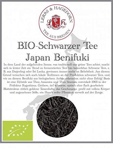Lerbs & Hagedorn, Schwarzer Tee Bio Japan Benifuki | Voller Körper Angenehme Süße Mit Einem Hauch Von Pflaume 1kg (ca. 81 Liter) Rötlich Goldene Tasse von Lerbs & Hagedorn