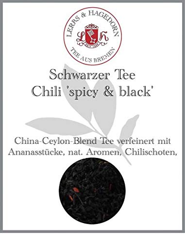 Lerbs & Hagedorn, Schwarzer Tee Chili spicy & black|Würzig Fruchtiger Geschmack 250g (ca. 21 Liter) Ceylon Tee Basis mit Chili und Ananasstücken Lerbs & Hagedorn, Schwarzer Tee Chili spicy & black|Würzig Fruchtiger Geschmack 250g (ca. 21 Liter) Ceylon Tee Basis mit Chili und Ananasstücken von Lerbs & Hagedorn